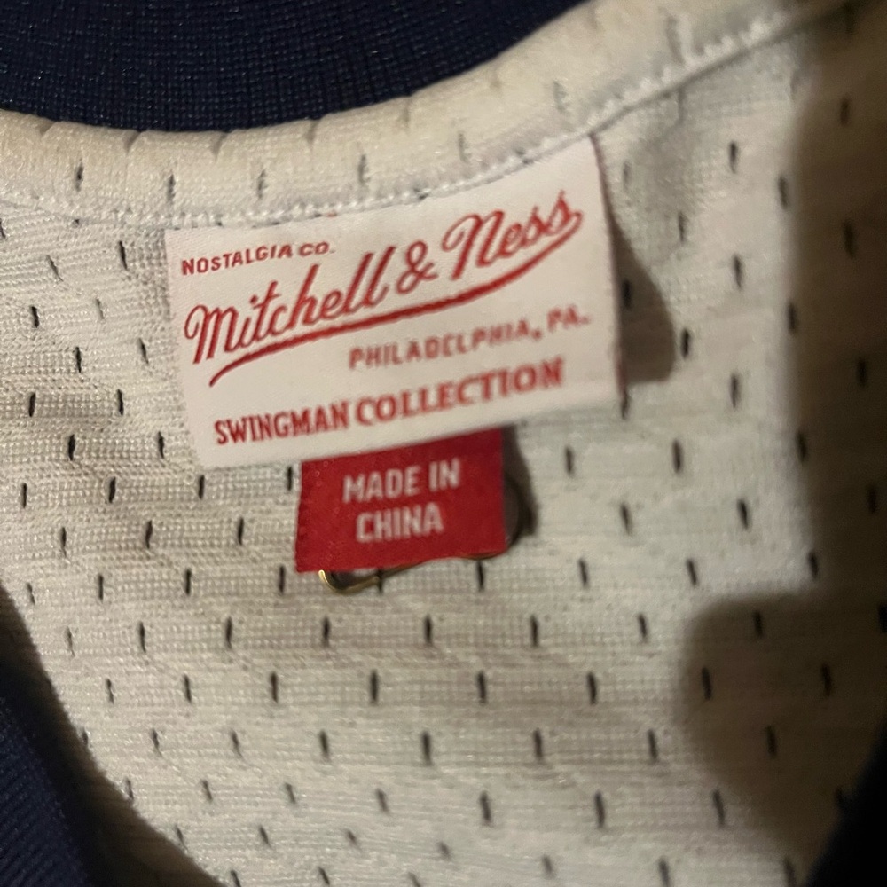 Mitchell & Ness White Jersey with Orange and Blue Stripes - Picture 5 of 6